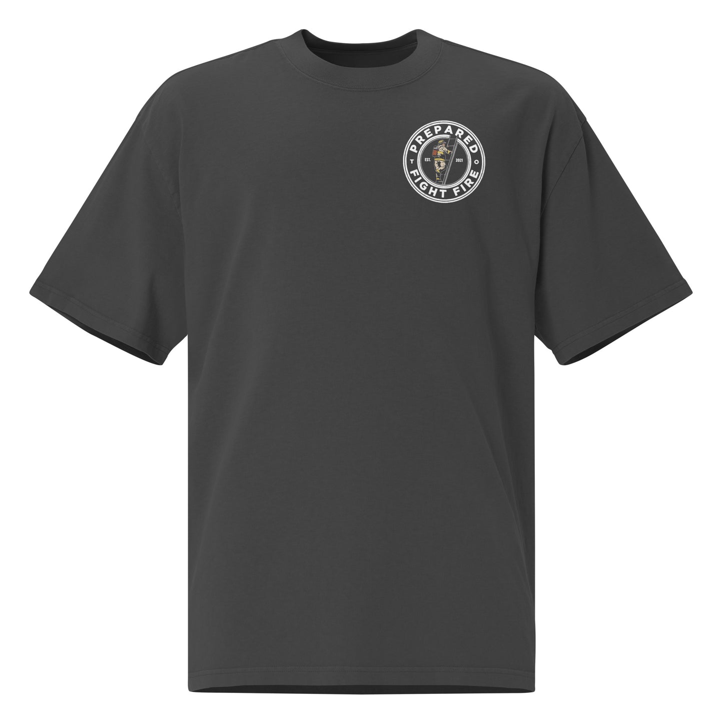 Luck Favors The Prepared Premium Oversized T-shirt - Color: Faded Black