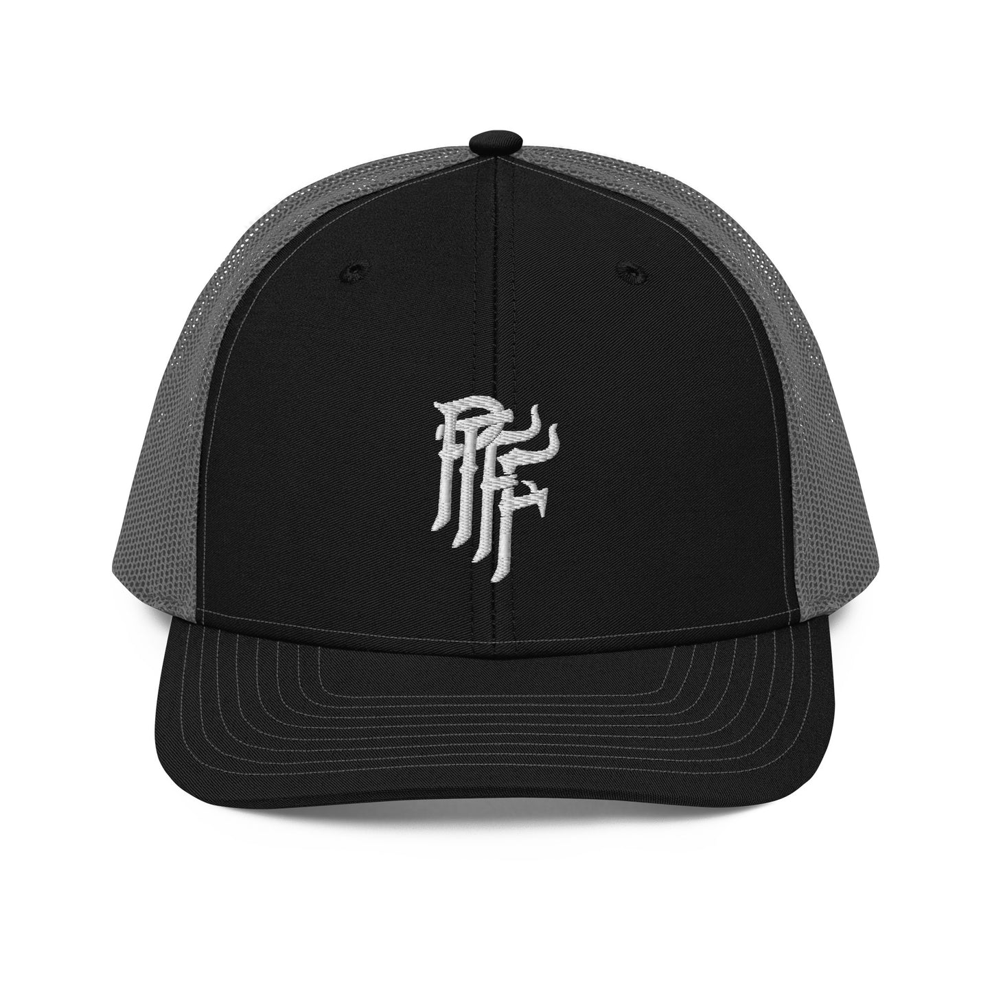 PTFF Embroidered Trucker Hat - Color: Black/Grey