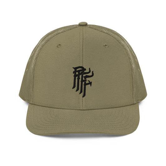 PTFF Embroidered Trucker Hat - Color: Military Green