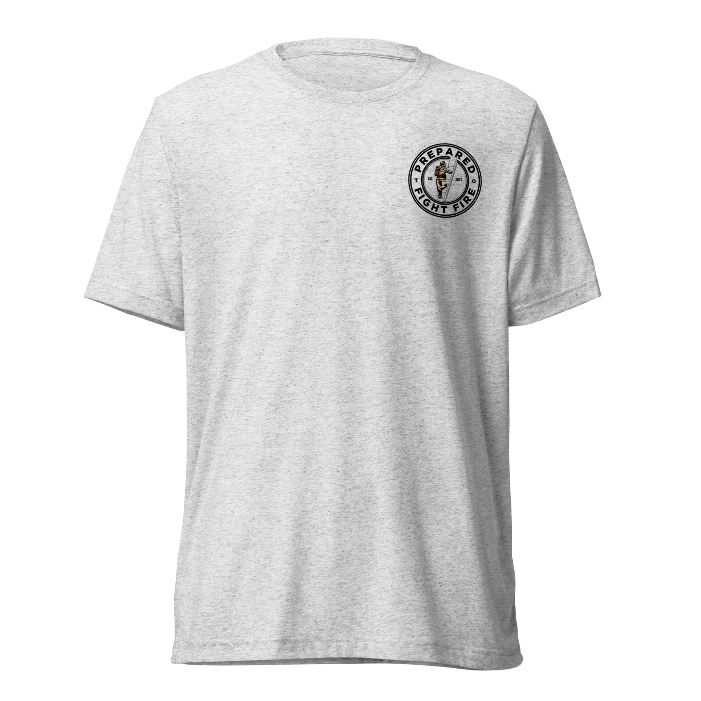 Luck Favors The Prepared Tri-Blend T-shirt - Color: White Flack