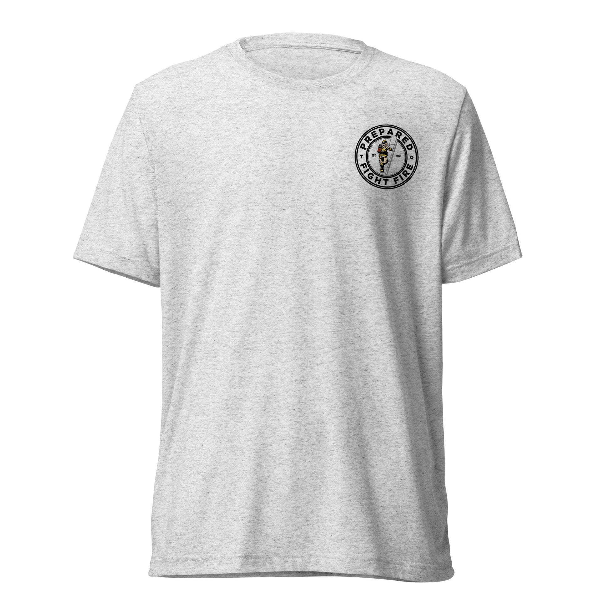 Luck Favors The Prepared Tri-Blend T-shirt - Color: White Flack