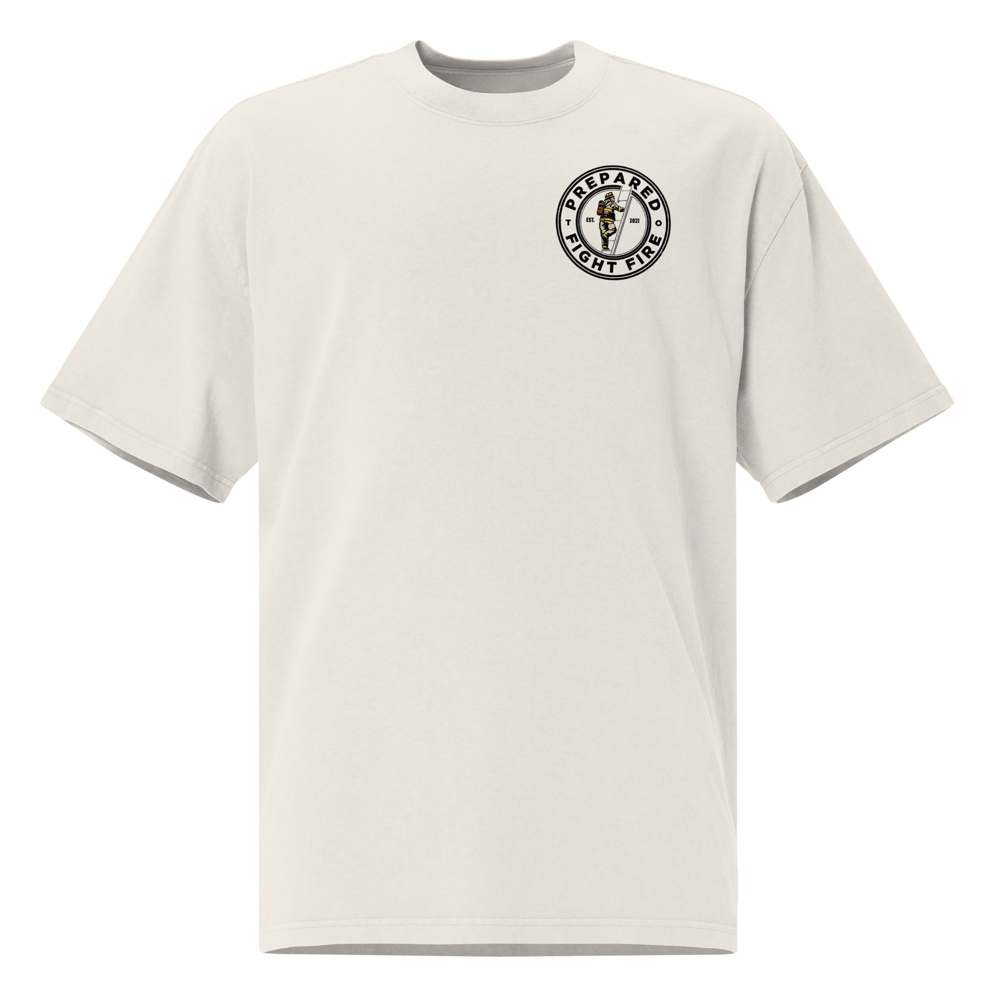 Luck Favors The Prepared Premium Oversized T-shirt - Color: Bone