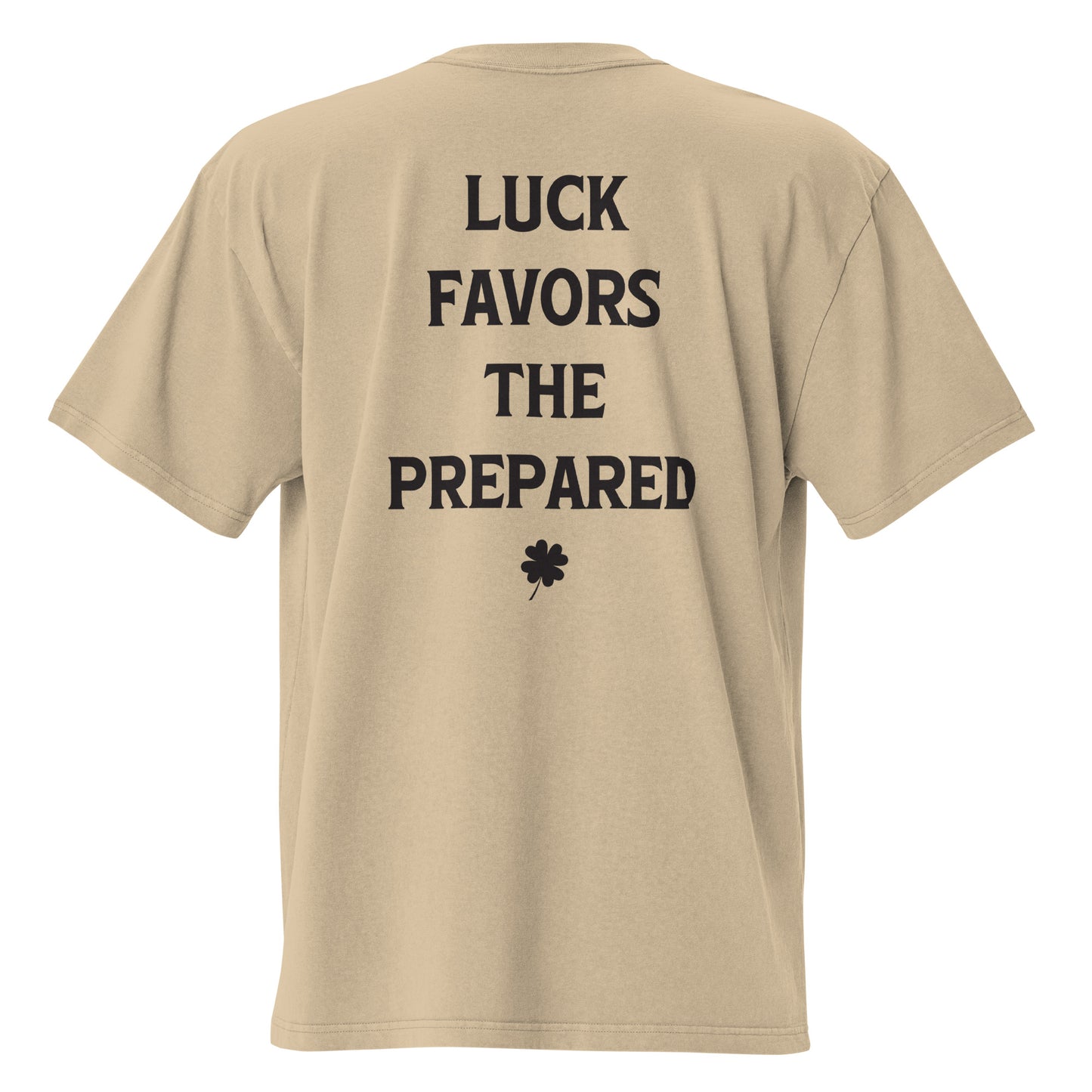 Luck Favors The Prepared Premium Oversized T-shirt - Color: Khaki